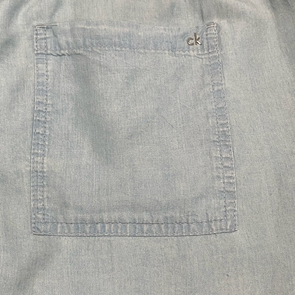 Nwt Calvin Klein Chambray Drawstring Utility 4" Shorts size 12 - Picture 6 of 6